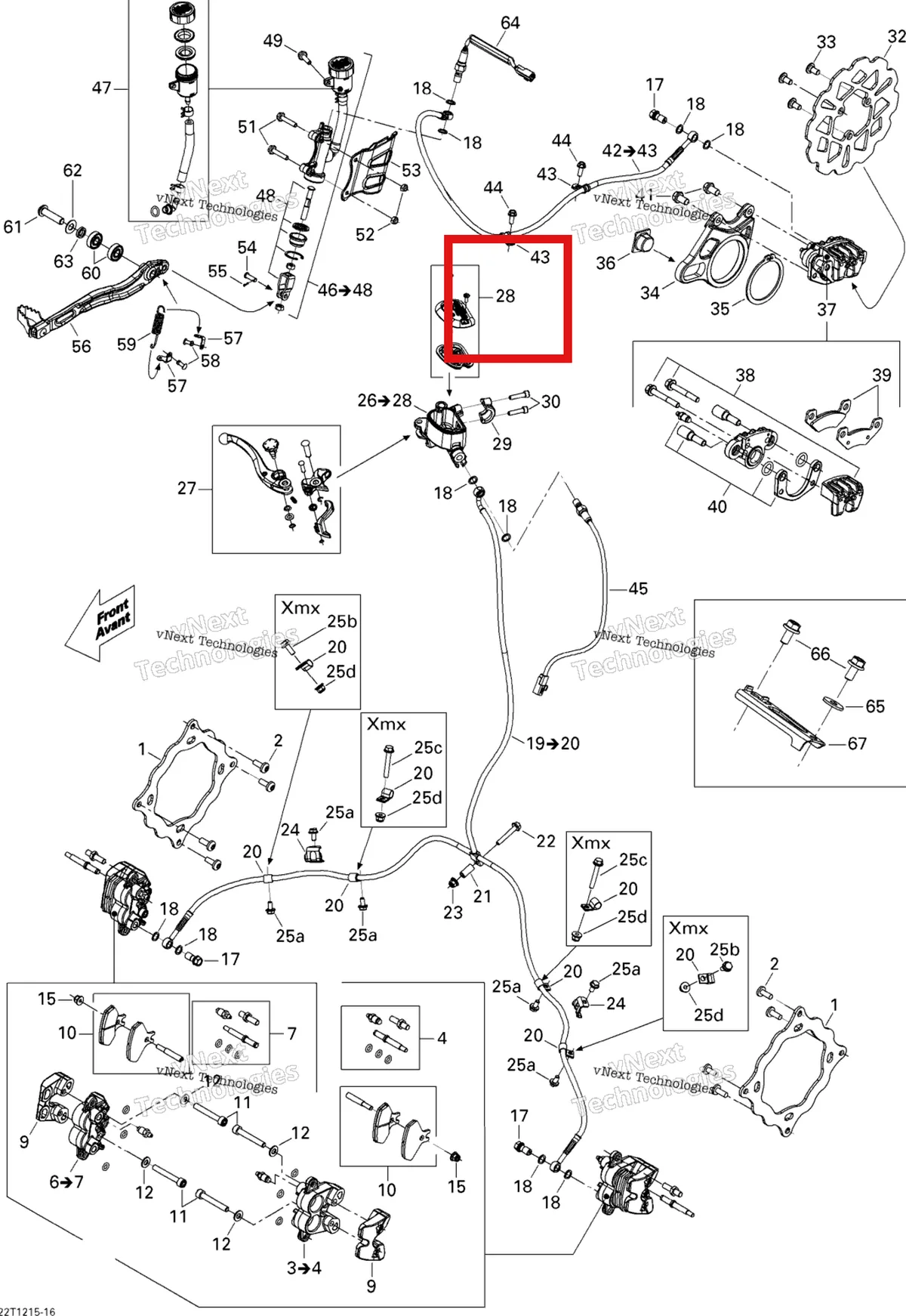 Деталь 705600493 на схеме узла 2015 Can-Am DS 450EFI STD Hydraulic Brakes