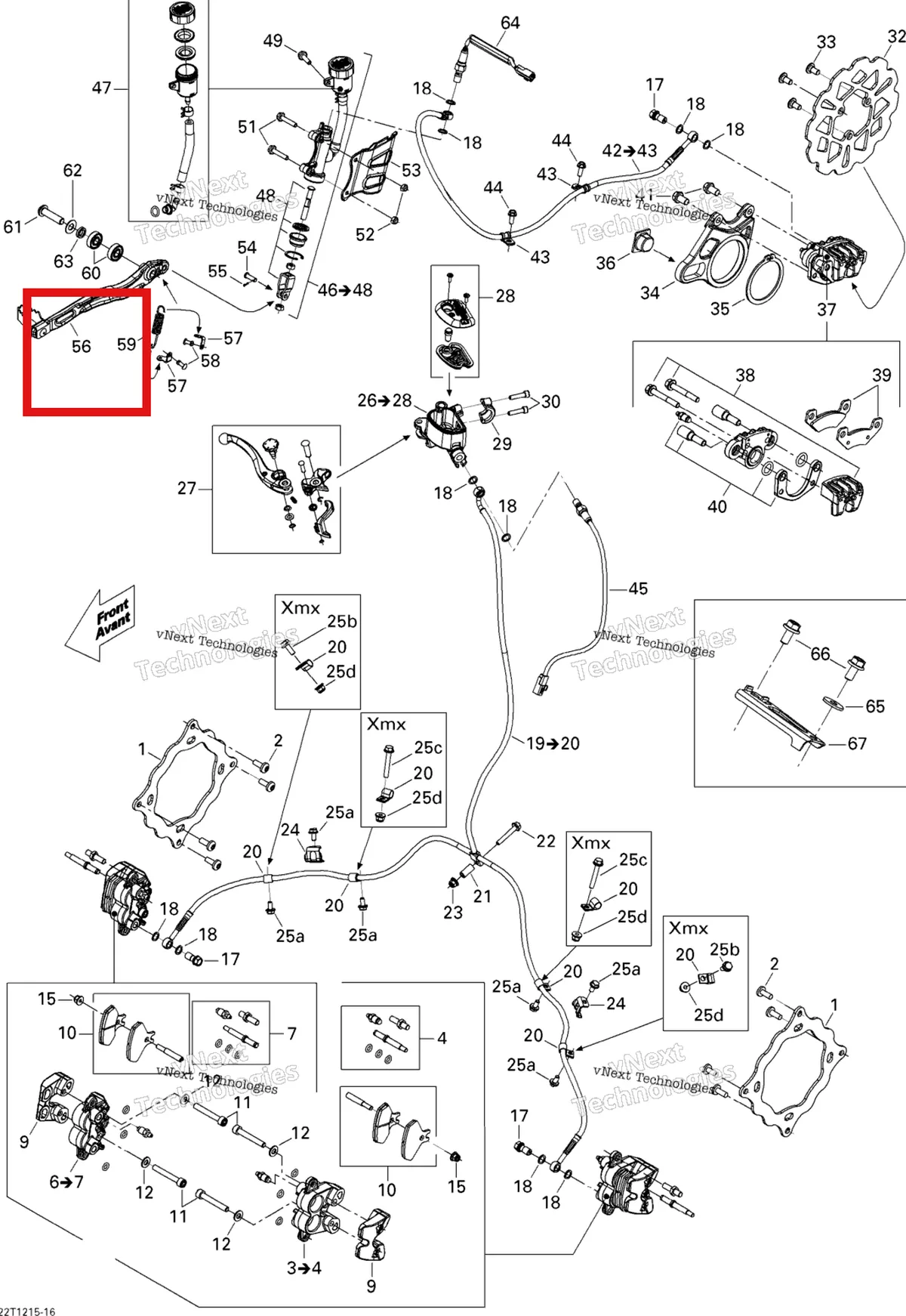 Деталь 705600534 на схеме узла 2015 Can-Am DS 450EFI STD Hydraulic Brakes