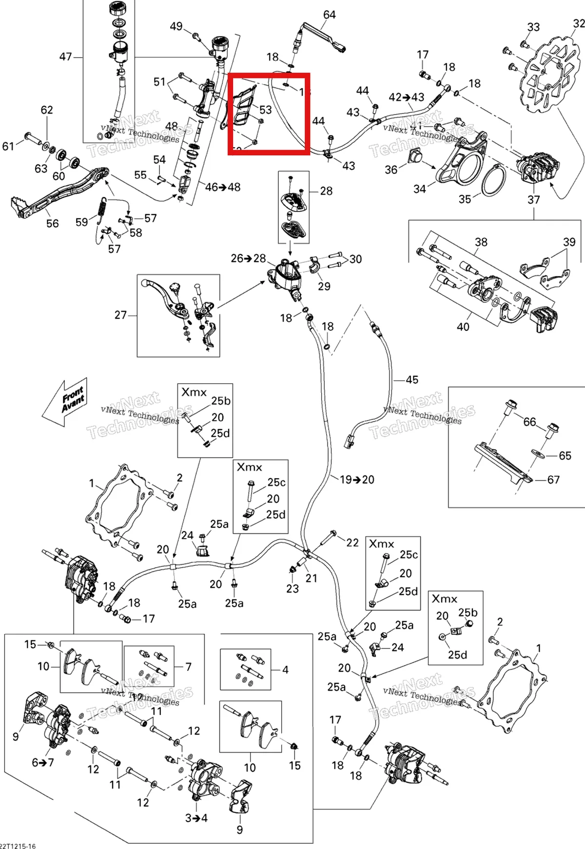 Деталь 705600538 на схеме узла 2015 Can-Am DS 450EFI STD Hydraulic Brakes