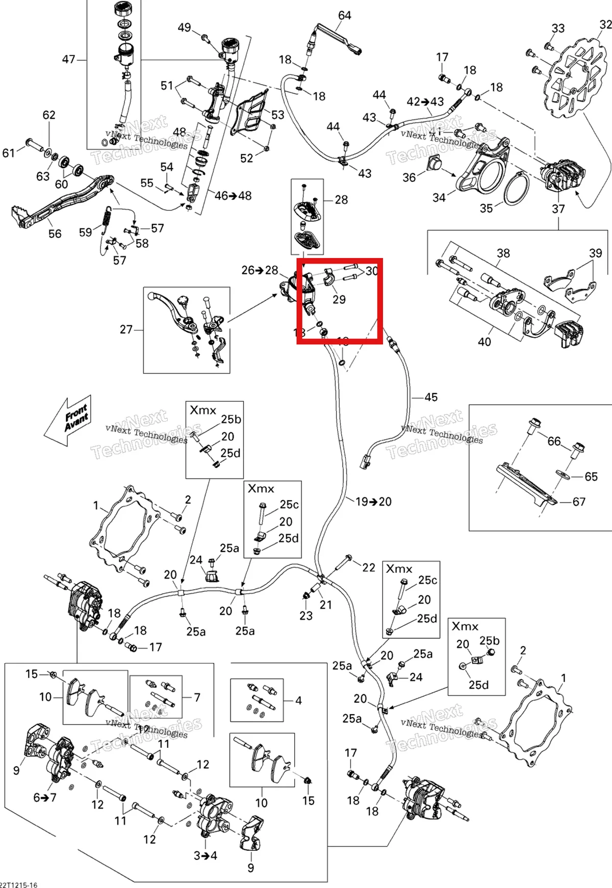 Деталь 705600619 на схеме узла 2015 Can-Am DS 450EFI STD Hydraulic Brakes