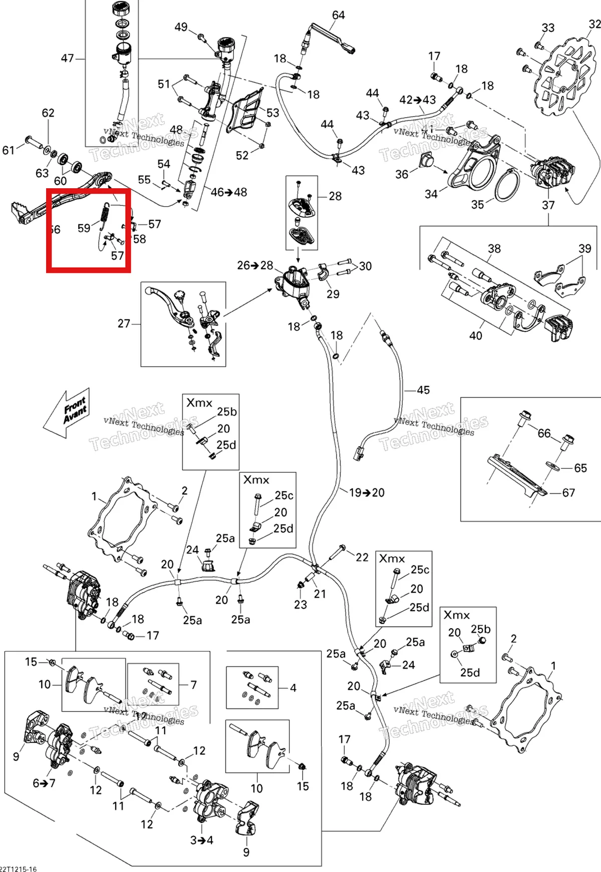 Деталь 705600635 на схеме узла 2015 Can-Am DS 450EFI STD Hydraulic Brakes