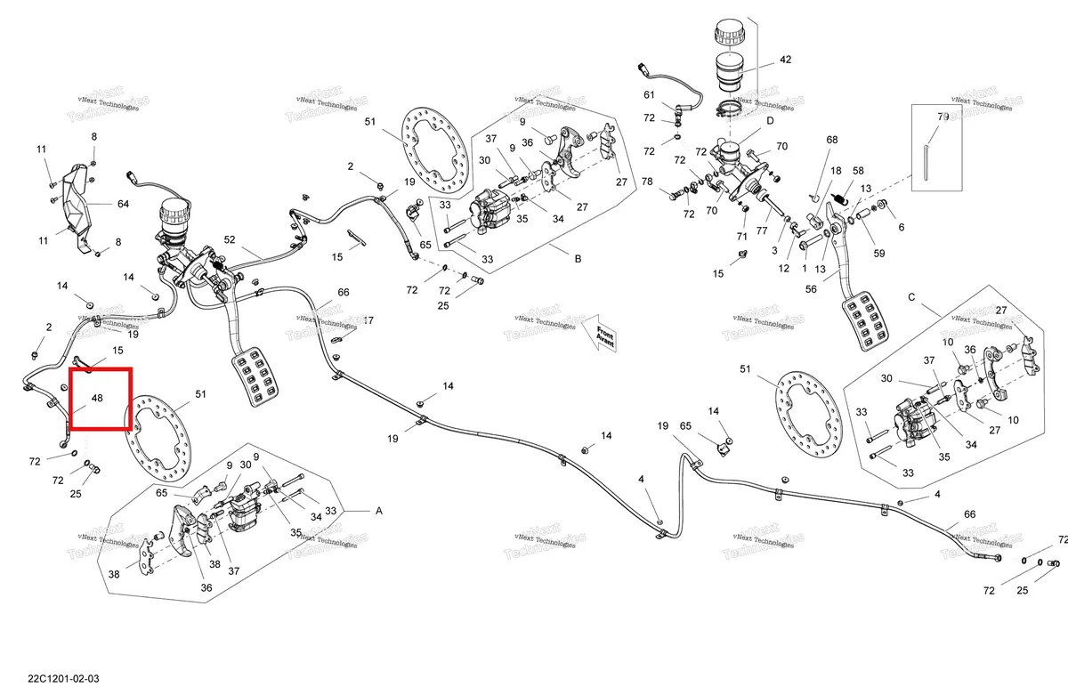 Деталь 705600682 на схеме узла 2012 Can-Am Commander LTD, 1000 EFI Brakes