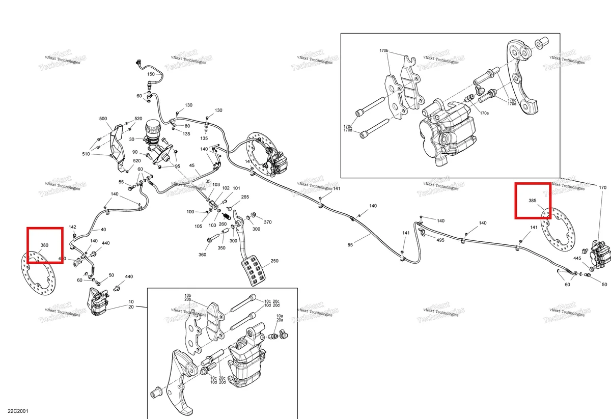 Деталь 705600684 на схеме узла 2020 Can-Am Commander 800R EFI Brakes