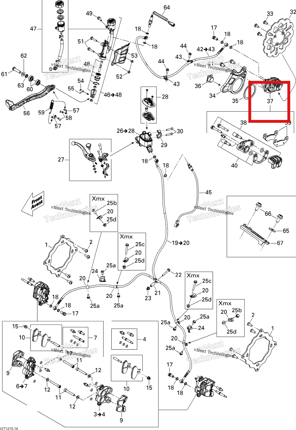Деталь 705600713 на схеме узла 2015 Can-Am DS 450EFI STD Hydraulic Brakes