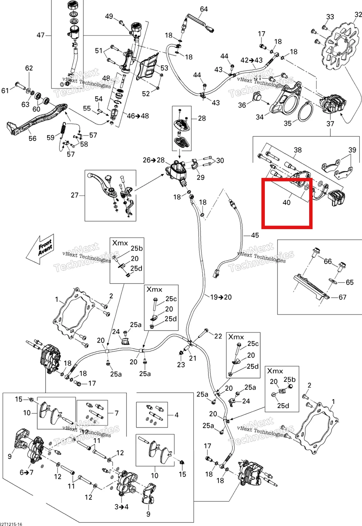 Деталь 705600714 на схеме узла 2015 Can-Am DS 450EFI STD Hydraulic Brakes
