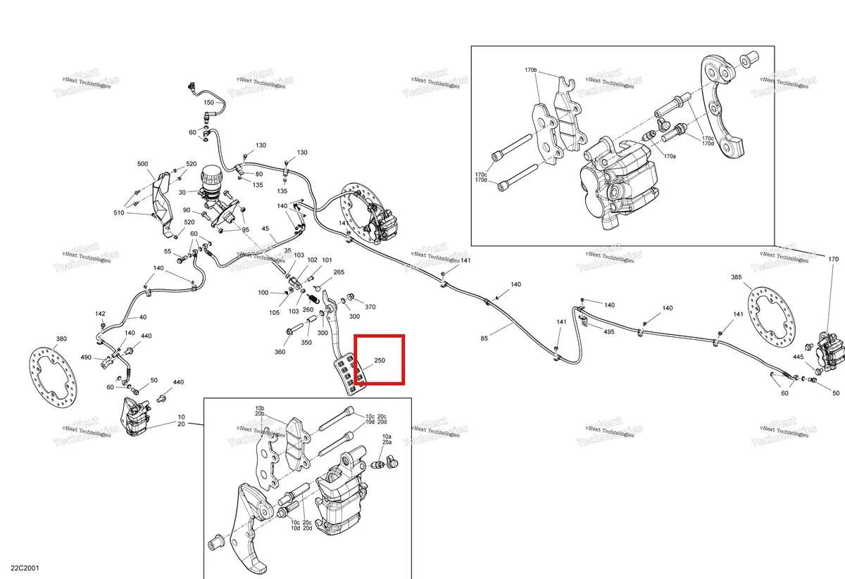 Деталь 705600724 на схеме узла 2020 Can-Am Commander 800R EFI Brakes
