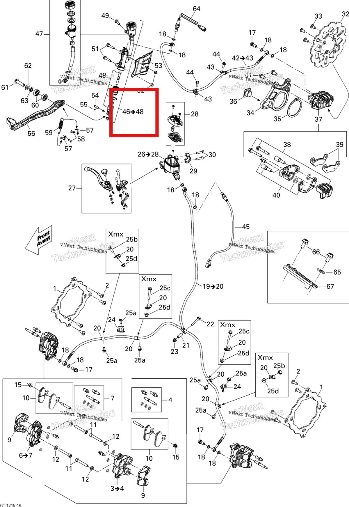 Деталь 705600738 на схеме узла 2015 Can-Am DS 450EFI STD Hydraulic Brakes