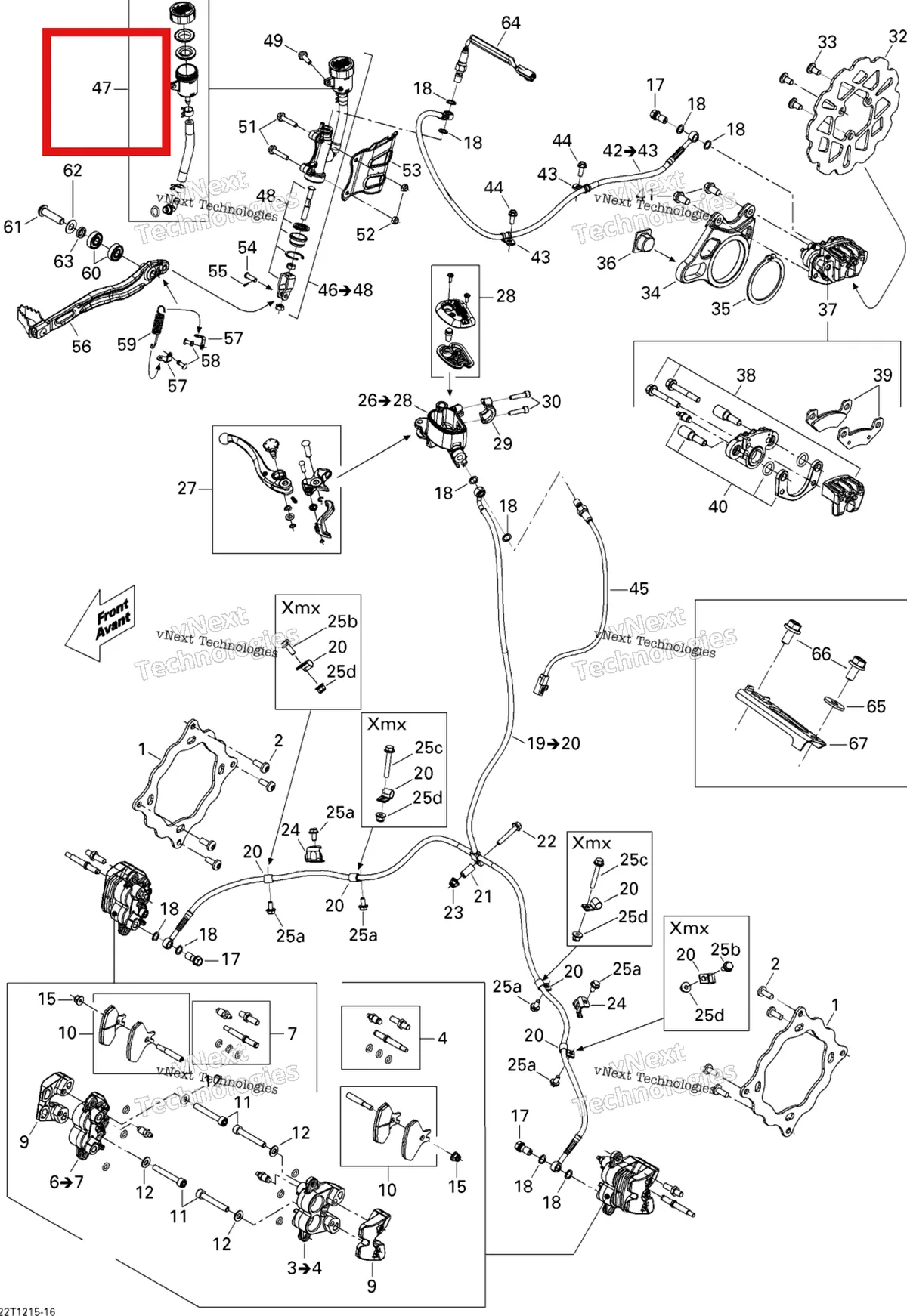 Деталь 705600740 на схеме узла 2015 Can-Am DS 450EFI STD Hydraulic Brakes