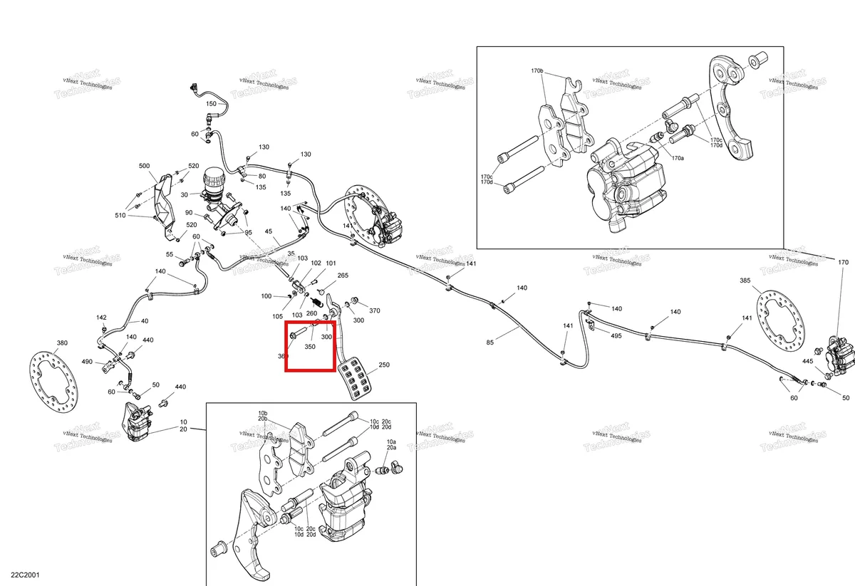 Деталь 705600815 на схеме узла 2020 Can-Am Commander 800R EFI Brakes