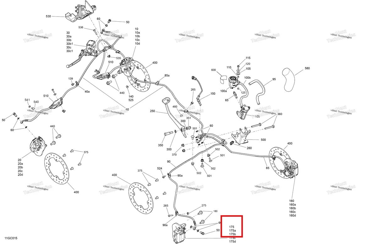 Деталь 705600860 на схеме узла 2023 Can-Am Outlander MAX 6X6 - 450 EFI - DPS Mechanic - Brake System