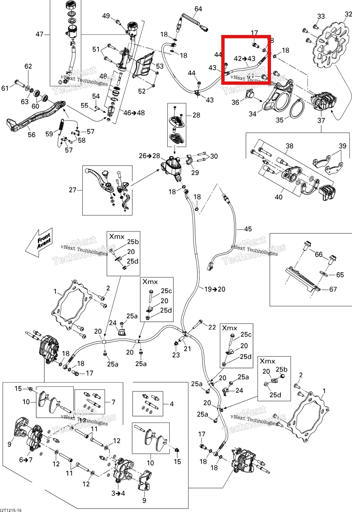 Деталь 705600947 на схеме узла 2015 Can-Am DS 450EFI STD Hydraulic Brakes