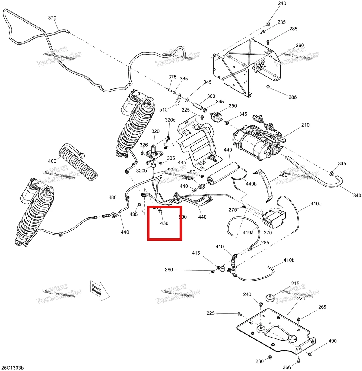 Деталь 705601036 на схеме узла 2013 Can-Am COMMANDER LTD 1000 Rear Suspension Except Europe_Compressor