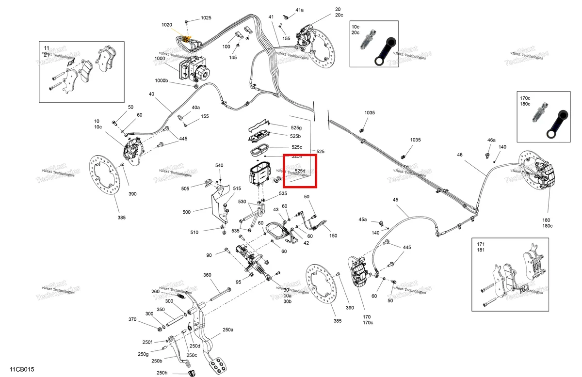 Деталь 705601073 на схеме узла 2022 Can-Am Traxter PRO HD10 - DPS - CE Mechanic - Brake System