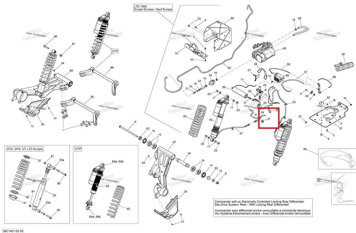 Деталь 705601088 на схеме узла 2014 Can-Am COMMANDER 1000, LTD Rear Suspension