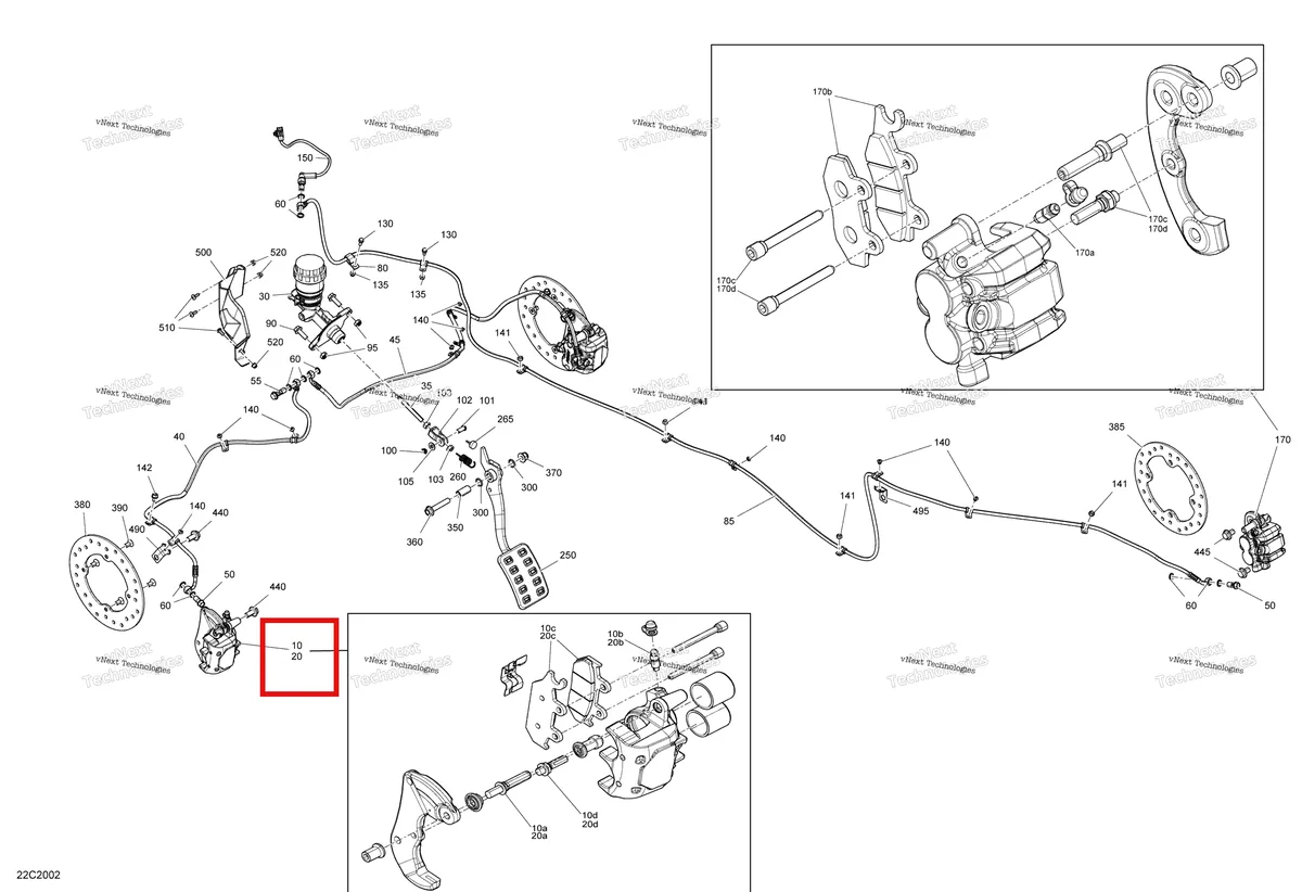 Деталь 705601128 на схеме узла 2020 Can-Am Commander 1000R EFI Brakes