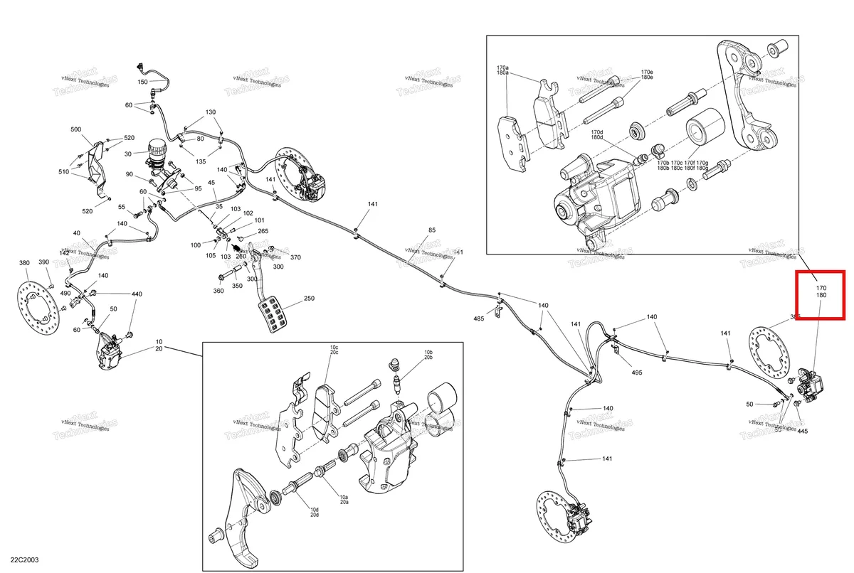 Деталь 705601175 на схеме узла 2020 Can-Am Commander MAX 1000R EFI Brakes
