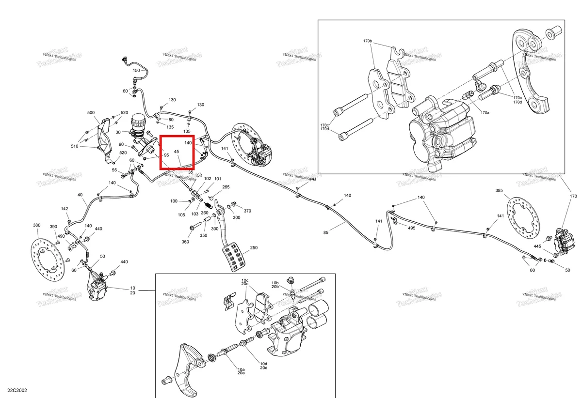 Деталь 705601195 на схеме узла 2020 Can-Am Commander 1000R EFI Brakes