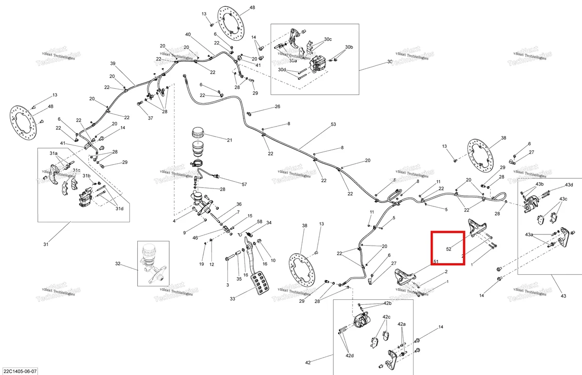 Деталь 705601198 на схеме узла 2014 Can-Am MAVERICK 1000, STD, XRS, XRS-DPS Brakes