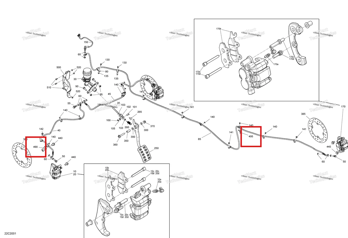 Деталь 705601337 на схеме узла 2020 Can-Am Commander 800R EFI Brakes