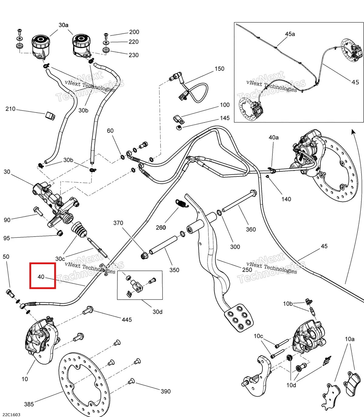 Деталь 705601355 на схеме узла 2016 Can-Am TRAXTER HD8 Brakes