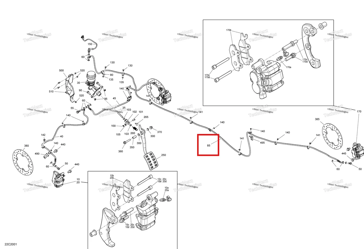 Деталь 705601391 на схеме узла 2020 Can-Am Commander 800R EFI Brakes