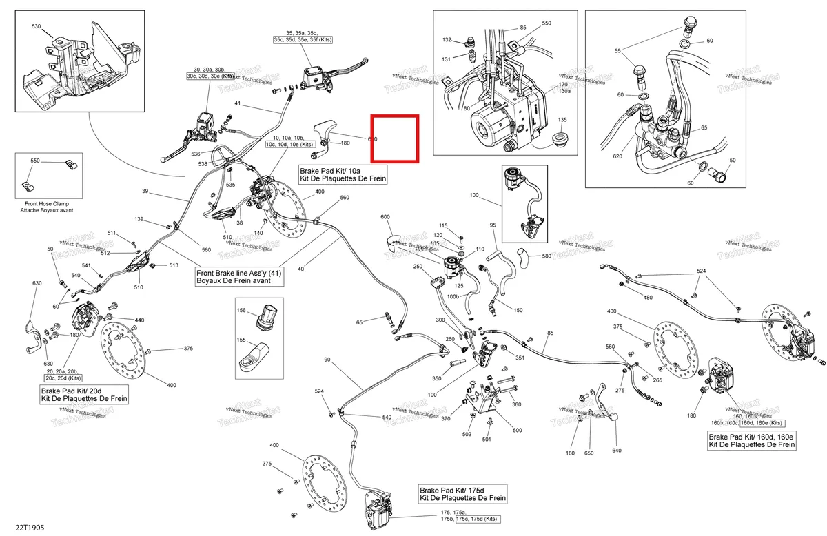 Деталь 705601431 на схеме узла 2019 Can-Am OUTLANDER 1000 EFI - T3 Brakes - 1000R Efi - Europe