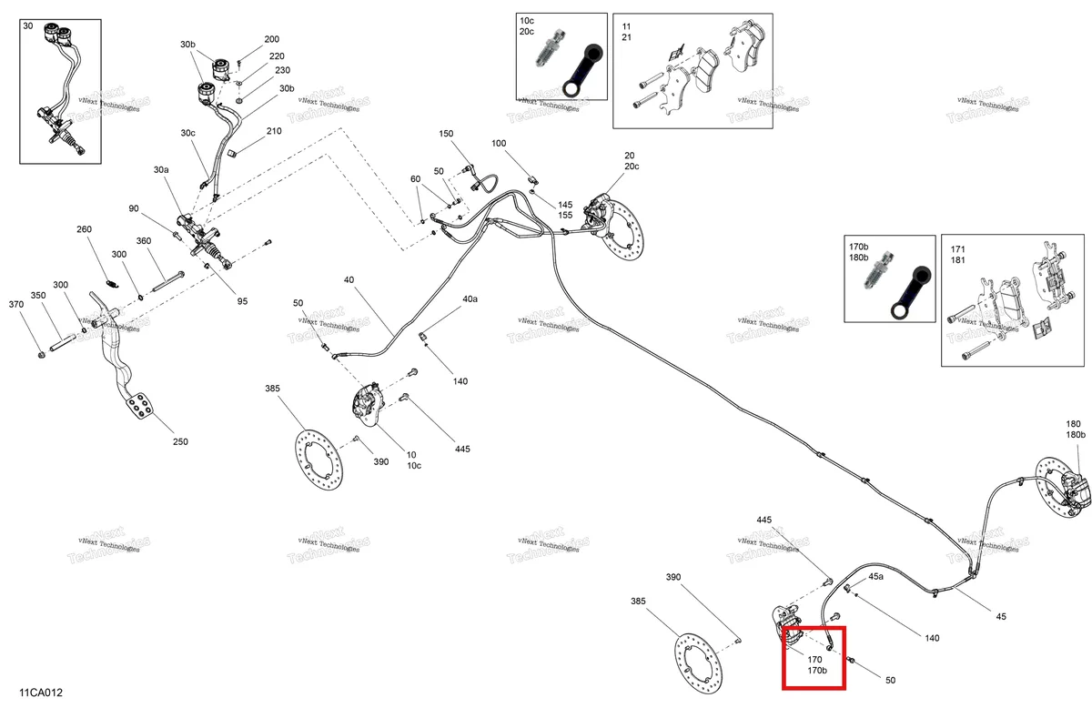 Деталь 705601464 на схеме узла 2021 Can-Am Traxter HD8 - DPS - CE Mechanic - Brakes