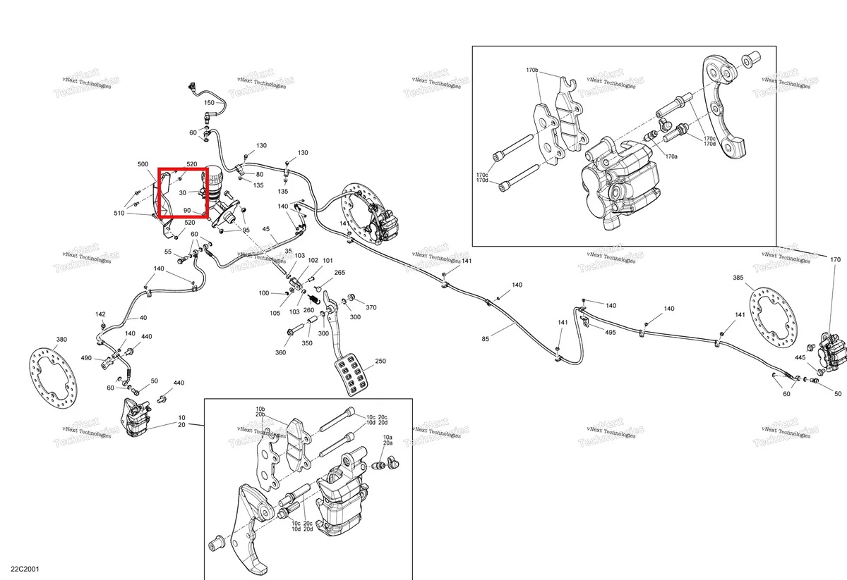 Деталь 705601505 на схеме узла 2020 Can-Am Commander 800R EFI Brakes