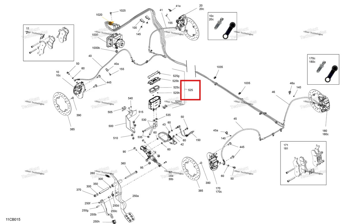 Деталь 705601526 на схеме узла 2022 Can-Am Traxter PRO HD10 - DPS - CE Mechanic - Brake System