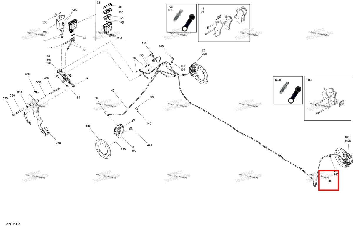 Деталь 705601540 на схеме узла 2019 Can-Am TRAXTER HD5 - T1B SERIES Brakes - Hd5