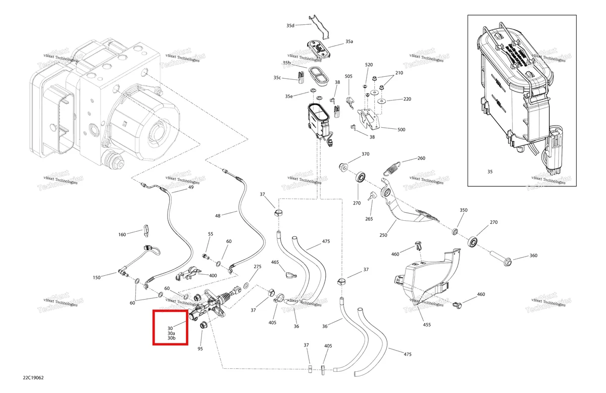 Деталь 705601568 на схеме узла 2019 Can-Am MAVERICK TRAIL 1000 - DPS - T2B SERIES Brakes - Master Cylinder