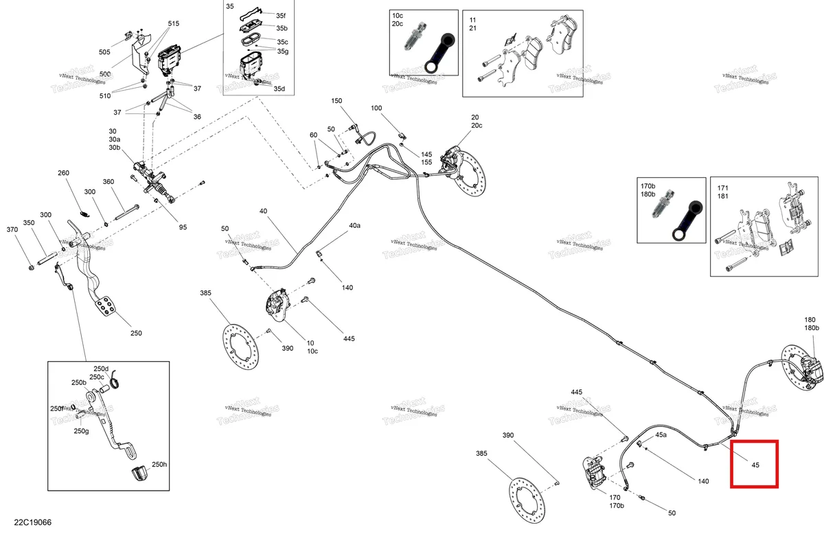 Деталь 705601595 на схеме узла 2019 Can-Am TRAXTER HD10 - T1B SERIES Brakes - Hd10