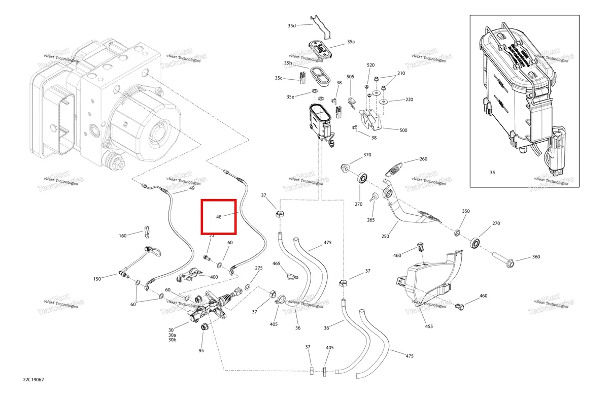 Деталь 705601663 на схеме узла 2019 Can-Am MAVERICK TRAIL 1000 - DPS - T2B SERIES Brakes - Master Cylinder
