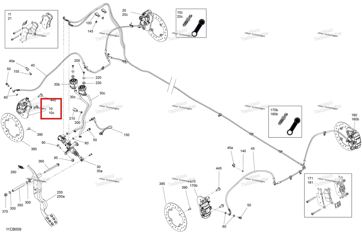 Деталь 705601887 на схеме узла 2022 Can-Am Traxter HD9 - DPS - CE Mechanic - Brake System
