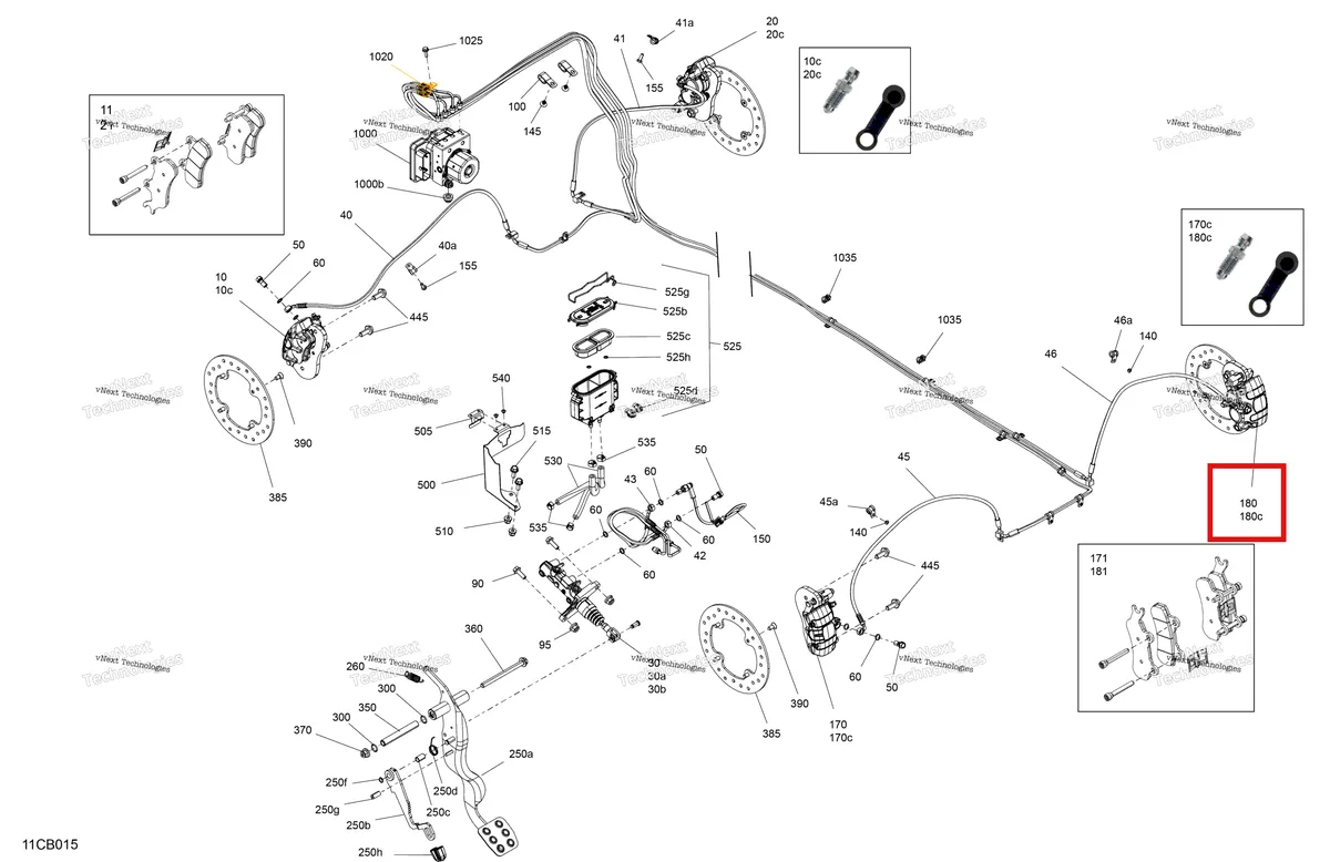 Деталь 705601890 на схеме узла 2022 Can-Am Traxter PRO HD10 - DPS - CE Mechanic - Brake System