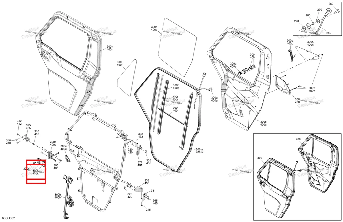 Деталь 705800015 на схеме узла 2022 Can-Am Defender MAX HD10 - LTD CAB Enclosure Cab - Front Doors