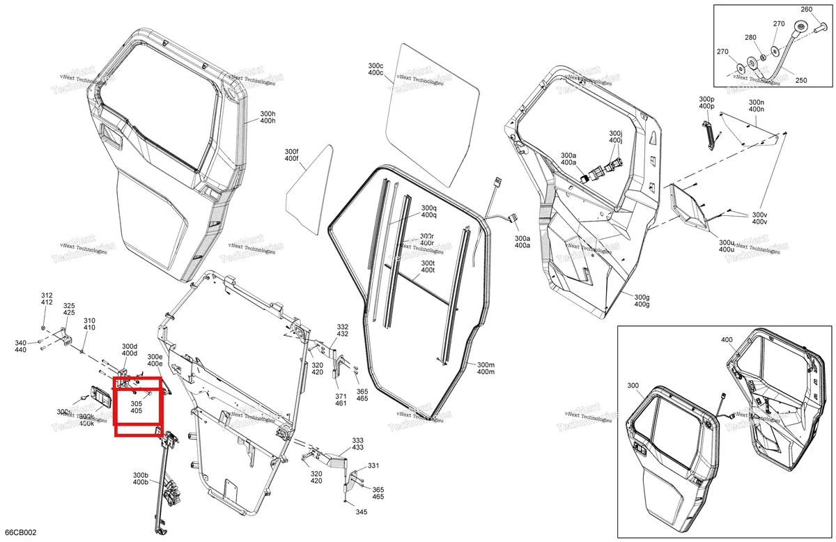 Деталь 705800038 на схеме узла 2022 Can-Am Defender MAX HD10 - LTD CAB Enclosure Cab - Front Doors
