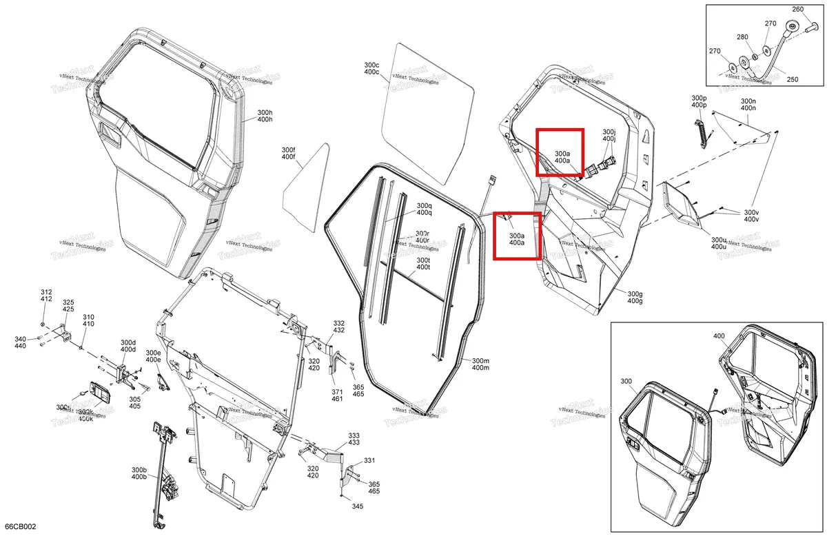 Деталь 705800047 на схеме узла 2022 Can-Am Defender MAX HD10 - LTD CAB Enclosure Cab - Front Doors