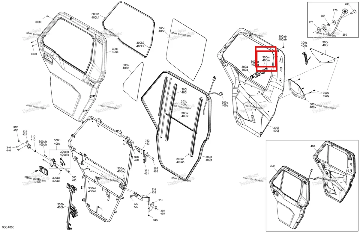 Деталь 705800048 на схеме узла 2021 Can-Am Defender MAX HD10 - LTD CAB Body - Doors - Front Section