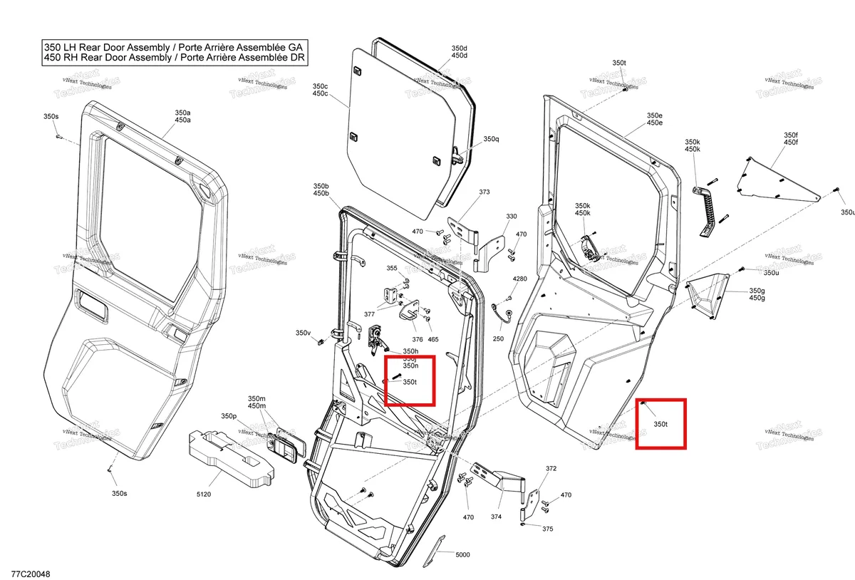 Деталь 705800120 на схеме узла 2020 Can-Am Defender MAX HD10 - CAB Cab - Rear Door - Max
