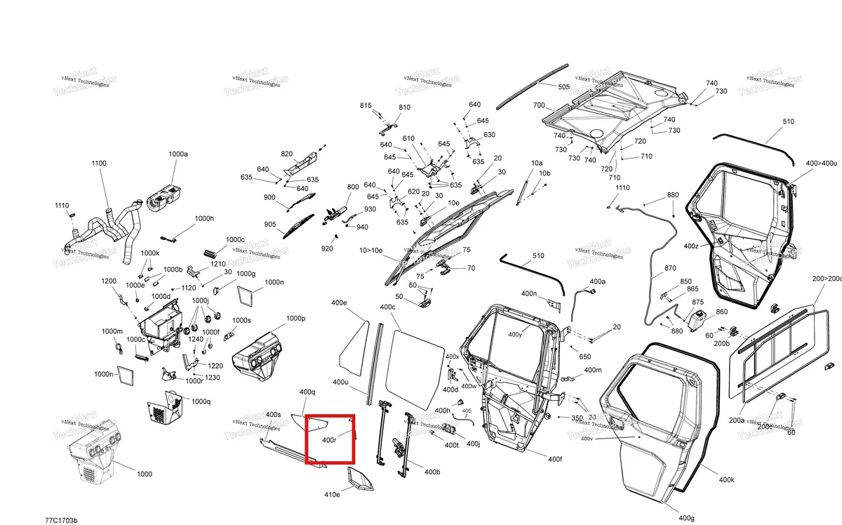 Деталь 705800147 на схеме узла 2017 Can-Am Defender HD8, HD10 Cabin Enclosure - Heating System