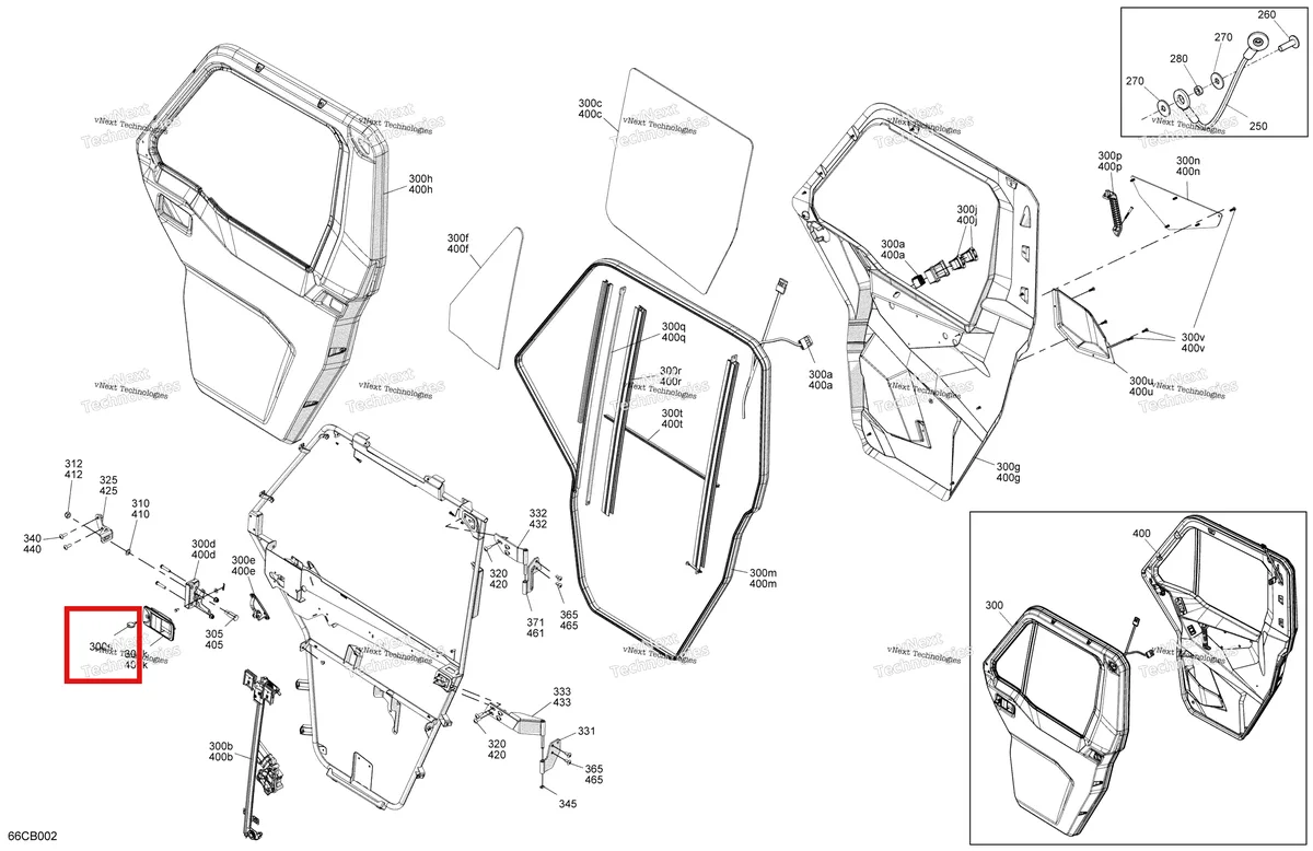 Деталь 705800184 на схеме узла 2022 Can-Am Defender MAX HD10 - LTD CAB Enclosure Cab - Front Doors