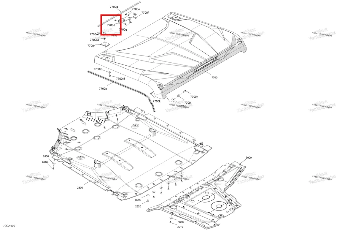 Деталь 705800214 на схеме узла 2021 Can-Am Commander 1000R EFI - DPS XT XTP Body - Skid Plate And Roof