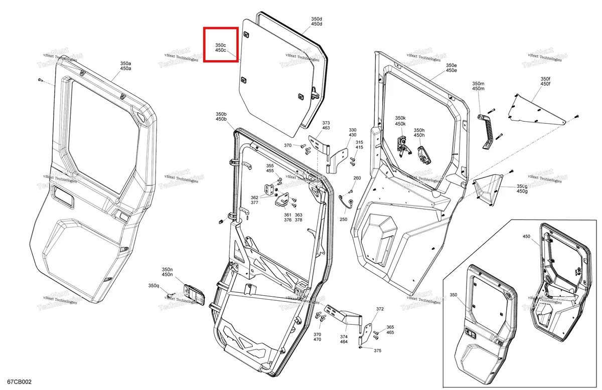 Деталь 705800233 на схеме узла 2022 Can-Am Defender MAX HD10 - LTD CAB Enclosure Cab - Rear Doors