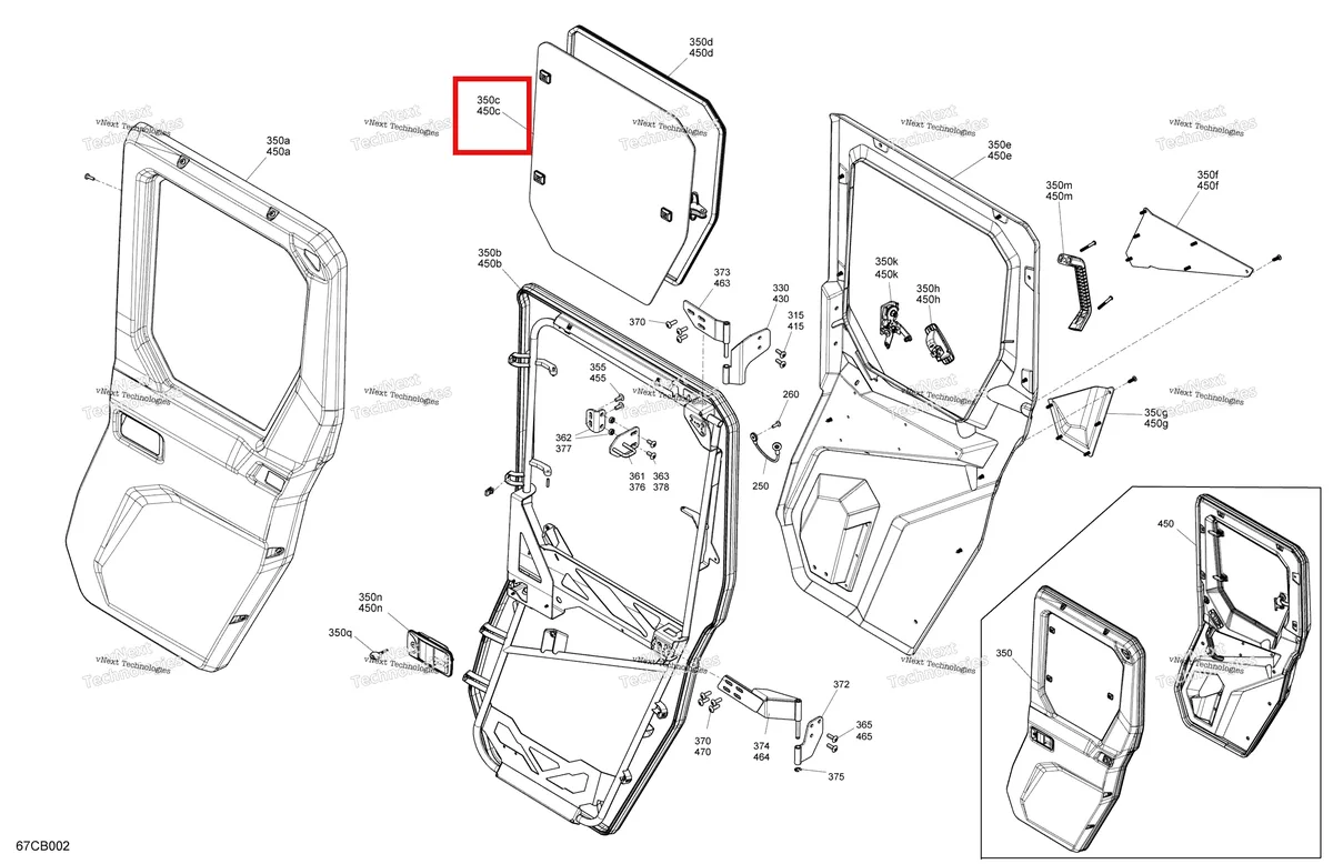 Деталь 705800234 на схеме узла 2022 Can-Am Defender MAX HD10 - LTD CAB Enclosure Cab - Rear Doors