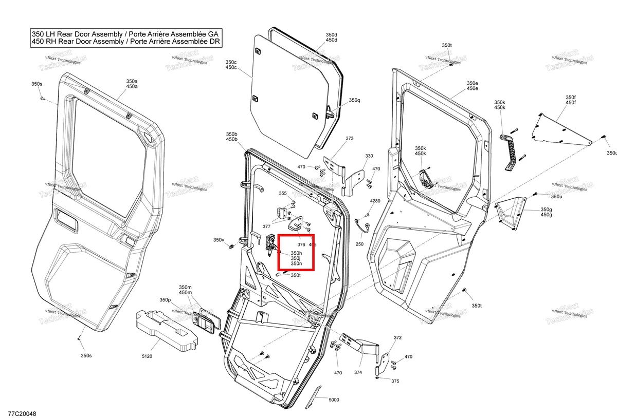 Деталь 705800241 на схеме узла 2020 Can-Am Defender MAX HD10 - CAB Cab - Rear Door - Max