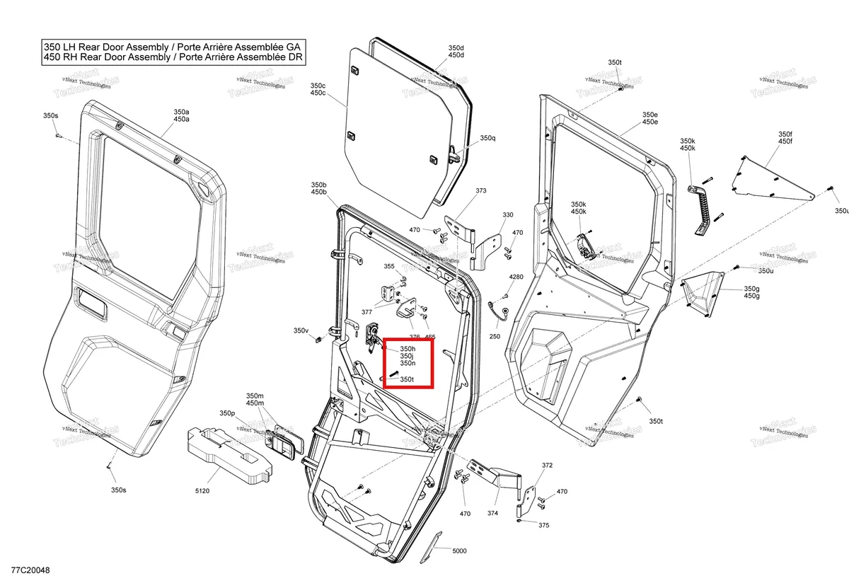 Деталь 705800242 на схеме узла 2020 Can-Am Defender MAX HD10 - CAB Cab - Rear Door - Max