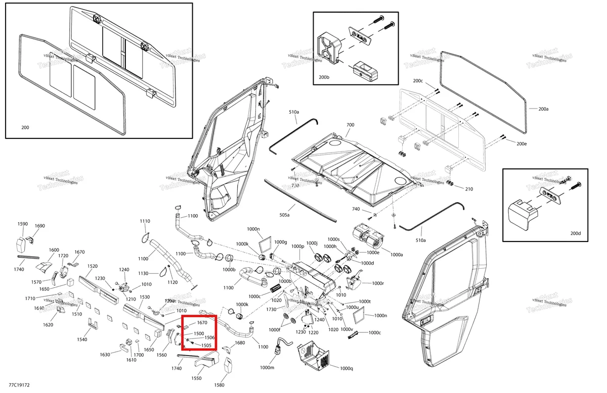 Деталь 705800260 на схеме узла 2019 Can-Am Defender HD8 Enclosure Cab - Xt Cab - North America - Dash & Roof Section