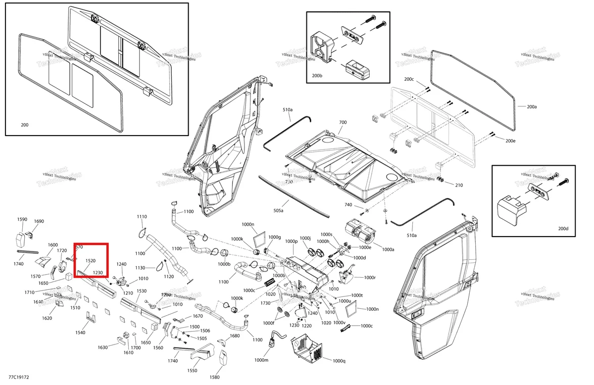 Деталь 705800262 на схеме узла 2019 Can-Am Defender HD8 Enclosure Cab - Xt Cab - North America - Dash & Roof Section