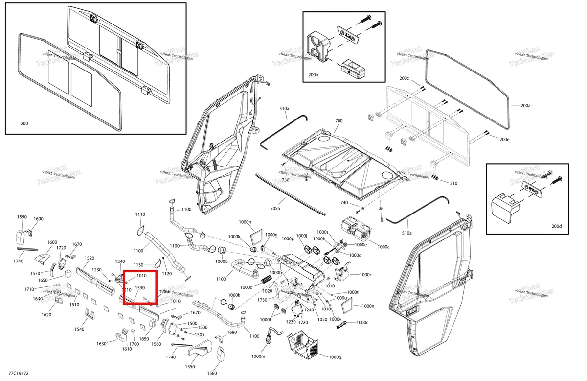 Деталь 705800263 на схеме узла 2019 Can-Am Defender HD8 Enclosure Cab - Xt Cab - North America - Dash & Roof Section